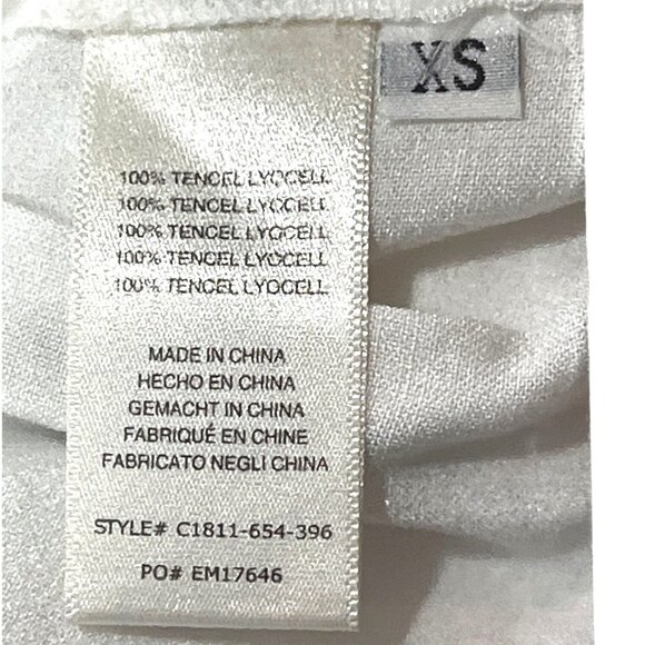 Cloth & Stone XS White Tencel Button-Down Shirt W/ Frayed Hem & Pocket - Picture 4 of 12